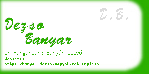 dezso banyar business card