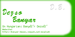 dezso banyar business card